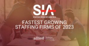 fastest growing staffing technical recruiting firms award 2023 by SIA